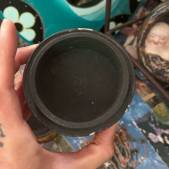 2 Vintage Celestial Trinket Box Wood Carved SUN & Moon Jewellery Holder 3.5" - Picture 15 of 16